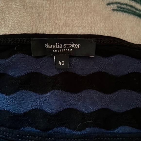 Black n Blue Striped Top by Claudia Sträter Black & Blue Striped Top - Picture 3 of 3